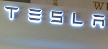 Display kiosk Signage by Signtech for Tesla